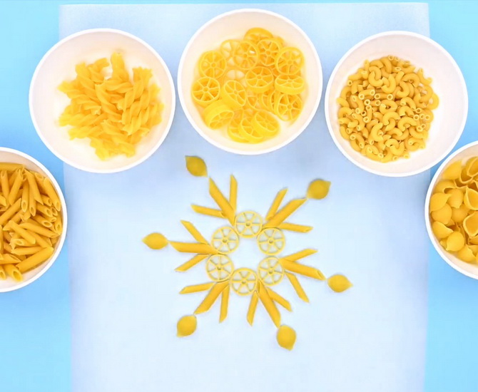 Snowflakes made from pasta – an original decoration for the New Year tree (+bonus video) 3