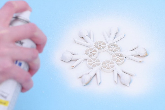 Snowflakes made from pasta – an original decoration for the New Year tree (+bonus video) 5