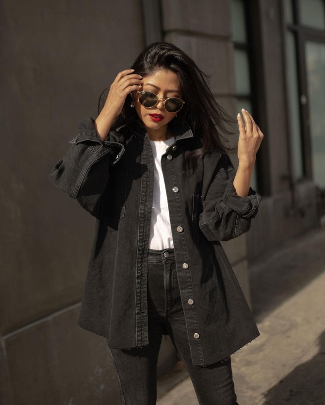 Black oversized shirt: how and what to wear with it 6