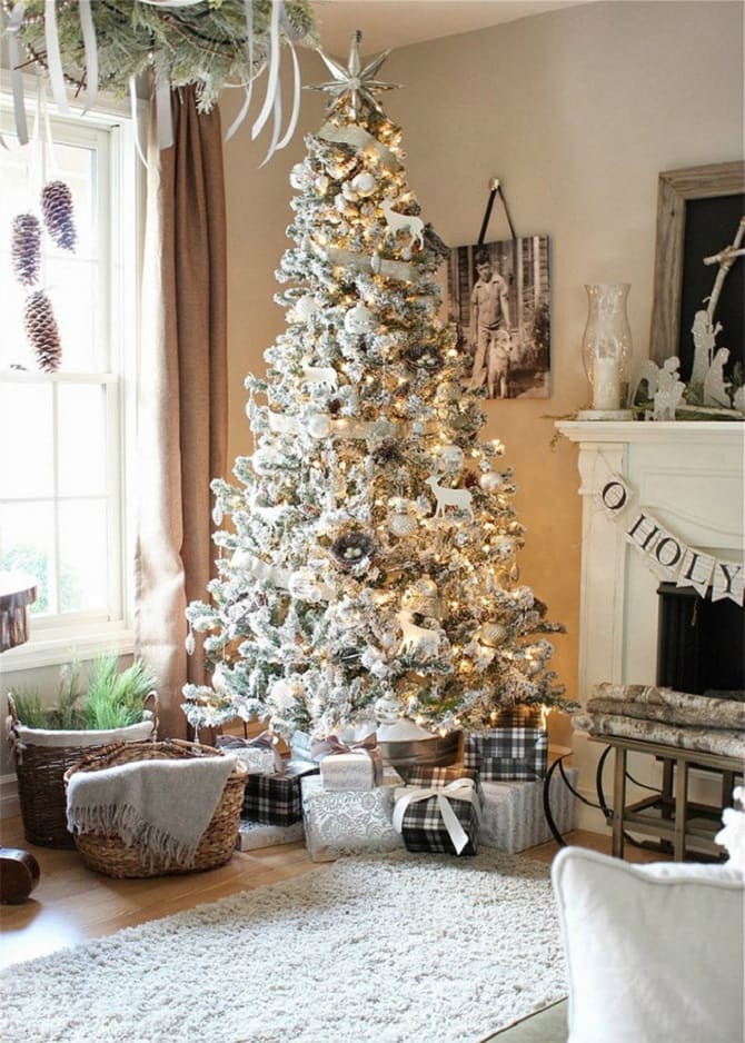 So schmücken Sie die Unterseite eines Weihnachtsbaums: Ideen mit Fotos 1