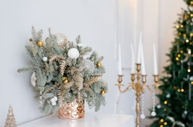 New Year’s decor in golden colors: original ideas with photos 12