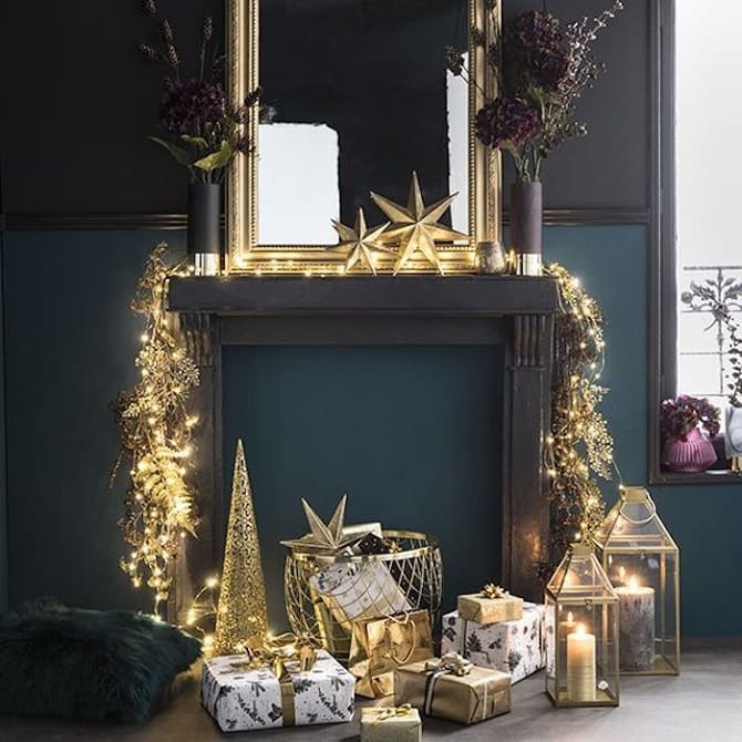 New Year’s decor in golden colors: original ideas with photos 14