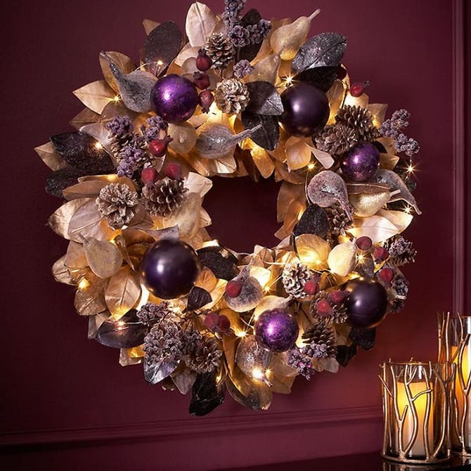 New Year’s decor in golden colors: original ideas with photos 6