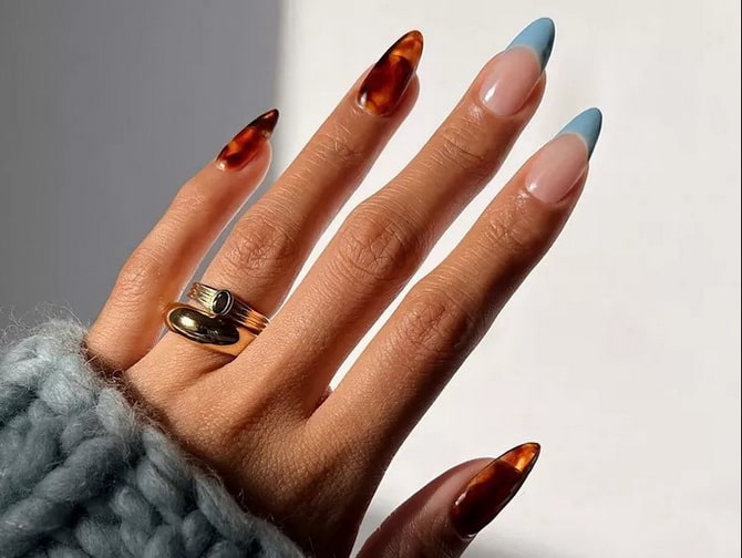 Tortoiseshell manicure: stylish ideas with a fashionable print 5