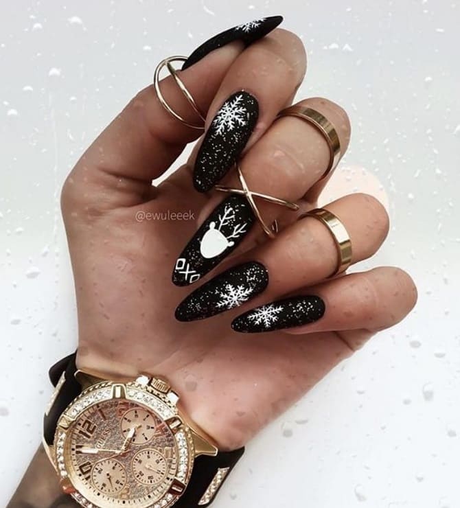 Manicure for New Year 2024 for long nails: new ideas with photos 2