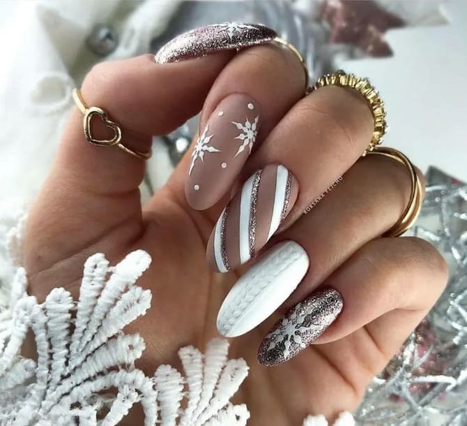 Manicure for New Year 2024 for long nails: new ideas with photos 8