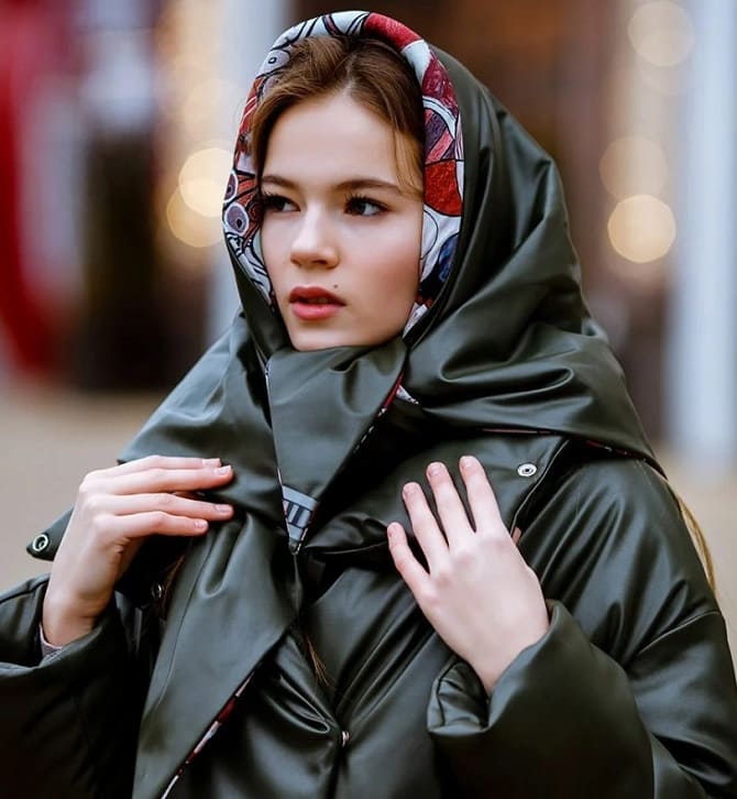 Как носить платок зимой: модные приемы на каждый день 3