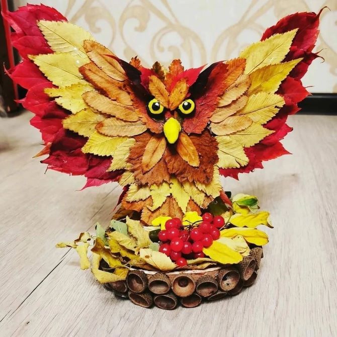 Creativity with nature: ideas for crafts from autumn leaves 12