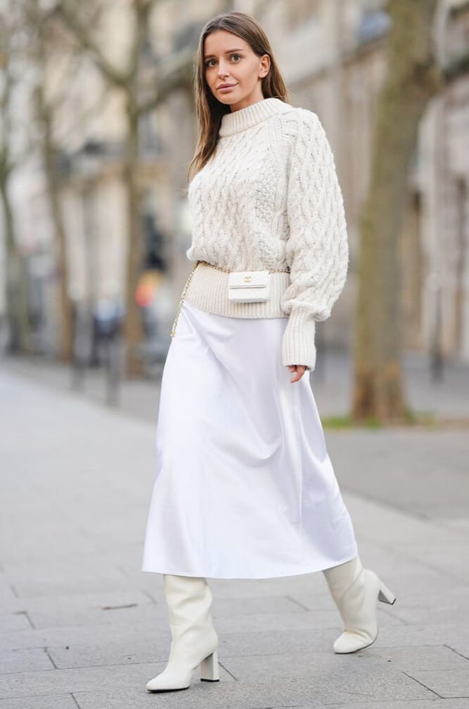Як носити білу спідницю у холодному сезоні: модні образи 12