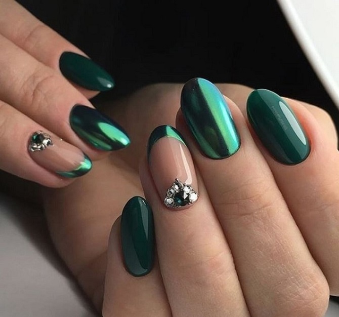Green manicure for New Year 2024: beautiful ideas for the holiday 1
