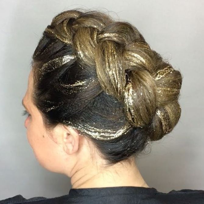 Brilliantly! How to use glitter and sequins in a New Year’s hairstyle 10