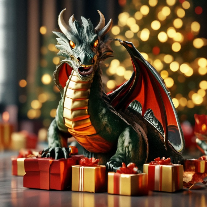 Merry New Year’s toasts for the year 2024 – the Dragon 1