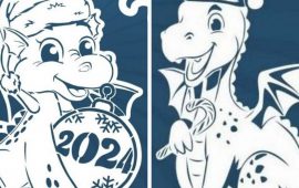 Drachenentwürfe für das neue Jahr 2024: Vorlagen, Schablonen zur Dekoration