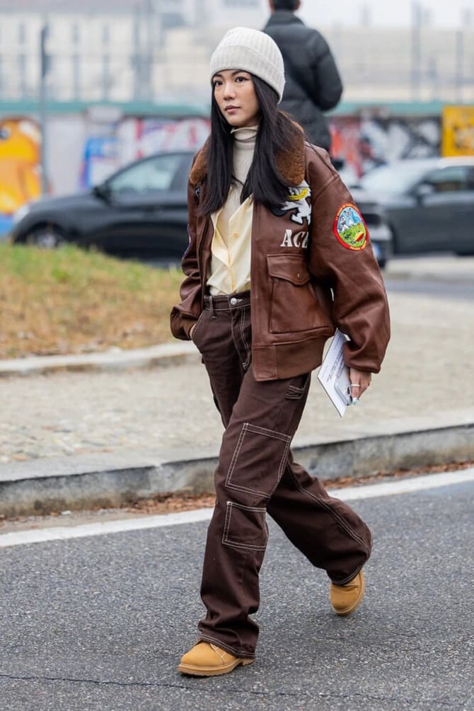 Fashionable brown jeans: how and with what to wear? 3