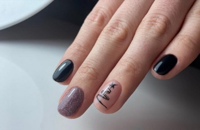 New Year’s manicure 2024 in black: stylish options for the holidays 18