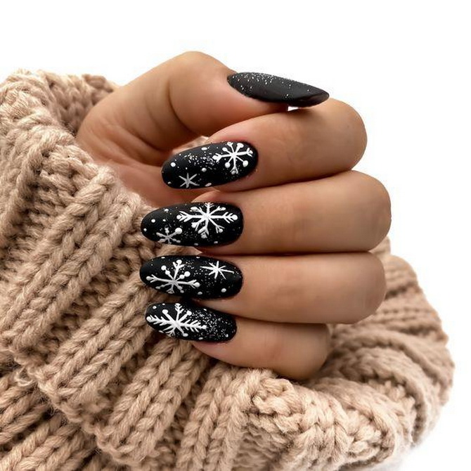 New Year’s manicure 2024 in black: stylish options for the holidays 1