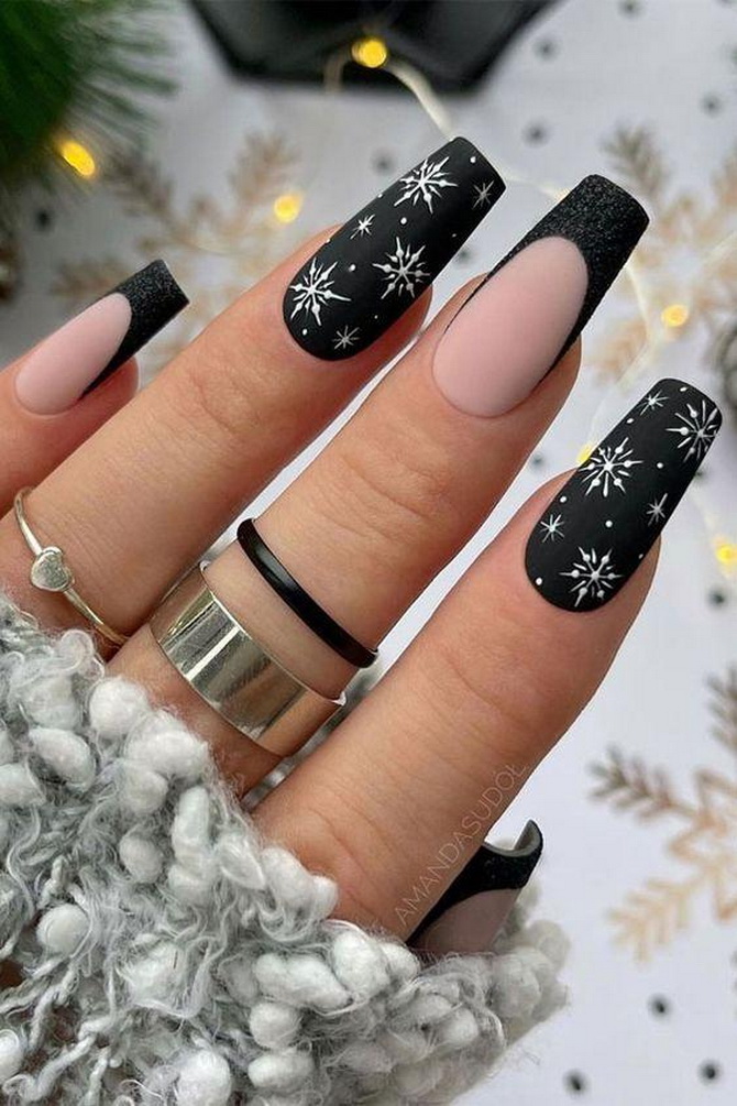 New Year’s manicure 2024 in black: stylish options for the holidays 6