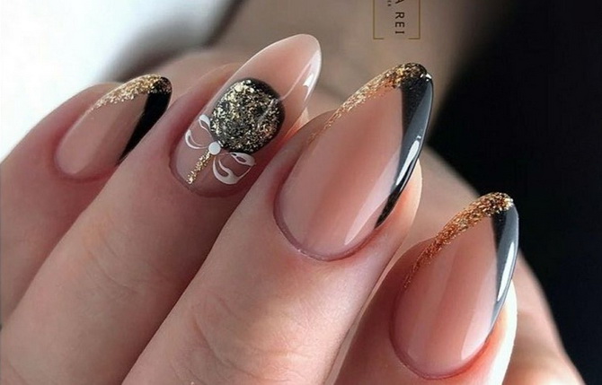 New Year’s manicure 2024 in black: stylish options for the holidays 17