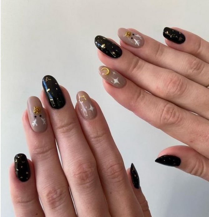 New Year’s manicure 2024 in black: stylish options for the holidays 9