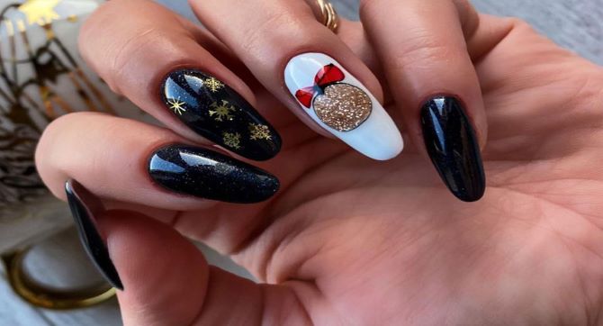 New Year’s manicure 2024 in black: stylish options for the holidays 16
