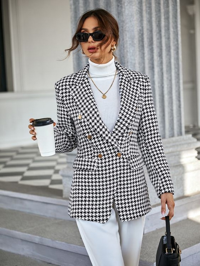 What to wear with a houndstooth print jacket 9