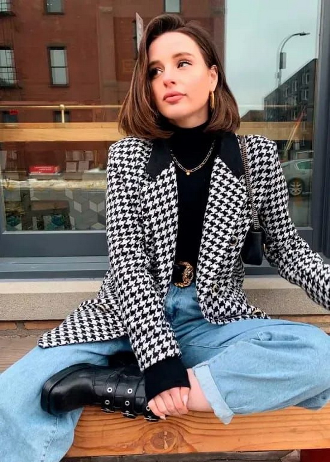What to wear with a houndstooth print jacket 10
