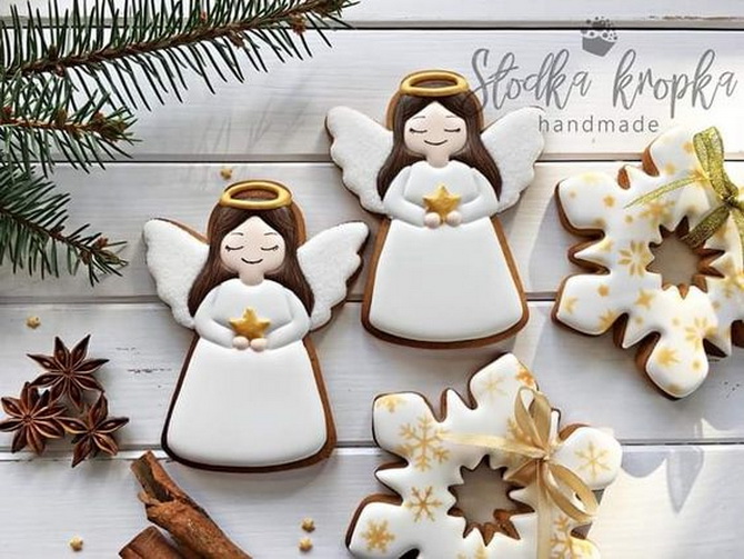 How to beautifully paint gingerbread cookies for New Year and Christmas 22