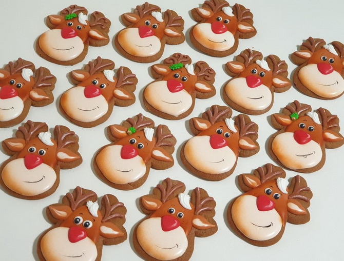 How to beautifully paint gingerbread cookies for New Year and Christmas 10