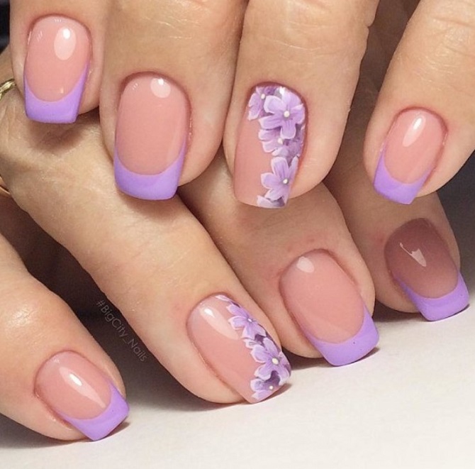Fashionable lilac manicure: stylish ideas with photos 12