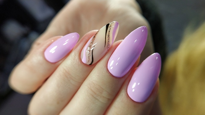 Fashionable lilac manicure: stylish ideas with photos 13