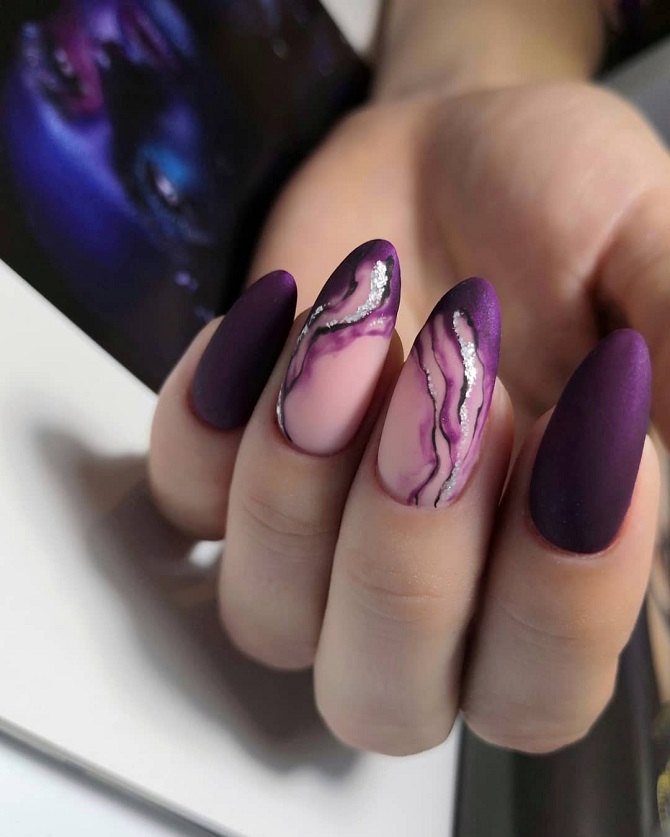 Fashionable lilac manicure: stylish ideas with photos 4