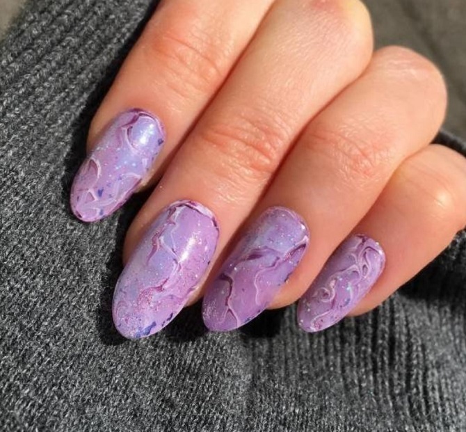 Fashionable lilac manicure: stylish ideas with photos 5