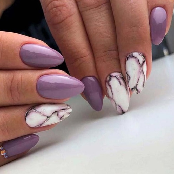 Fashionable lilac manicure: stylish ideas with photos 6