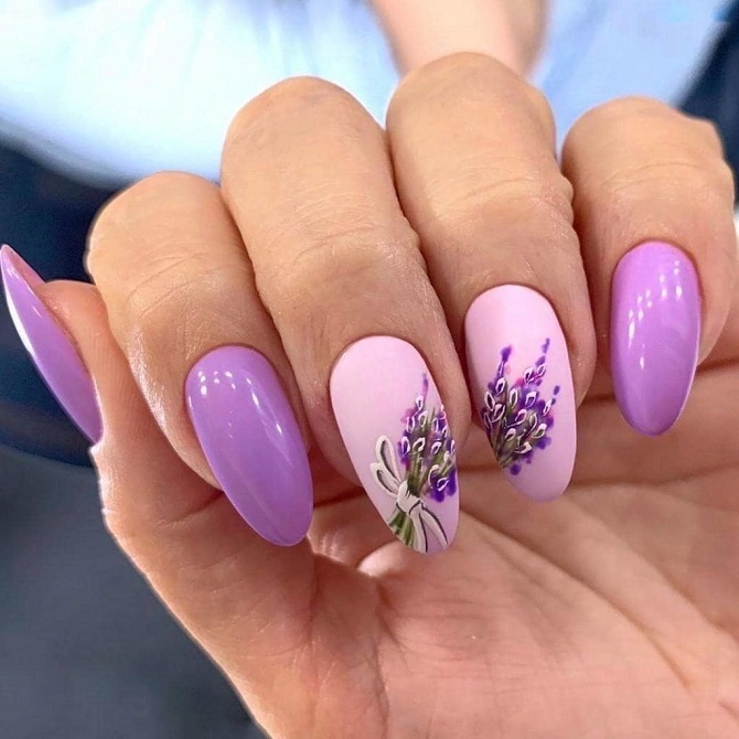 Fashionable lilac manicure: stylish ideas with photos 9