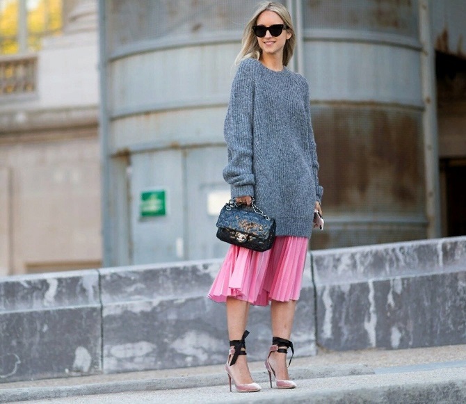 What to wear with long sweaters: fashionable looks 9
