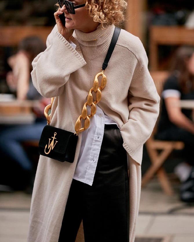 What to wear with long sweaters: fashionable looks 6
