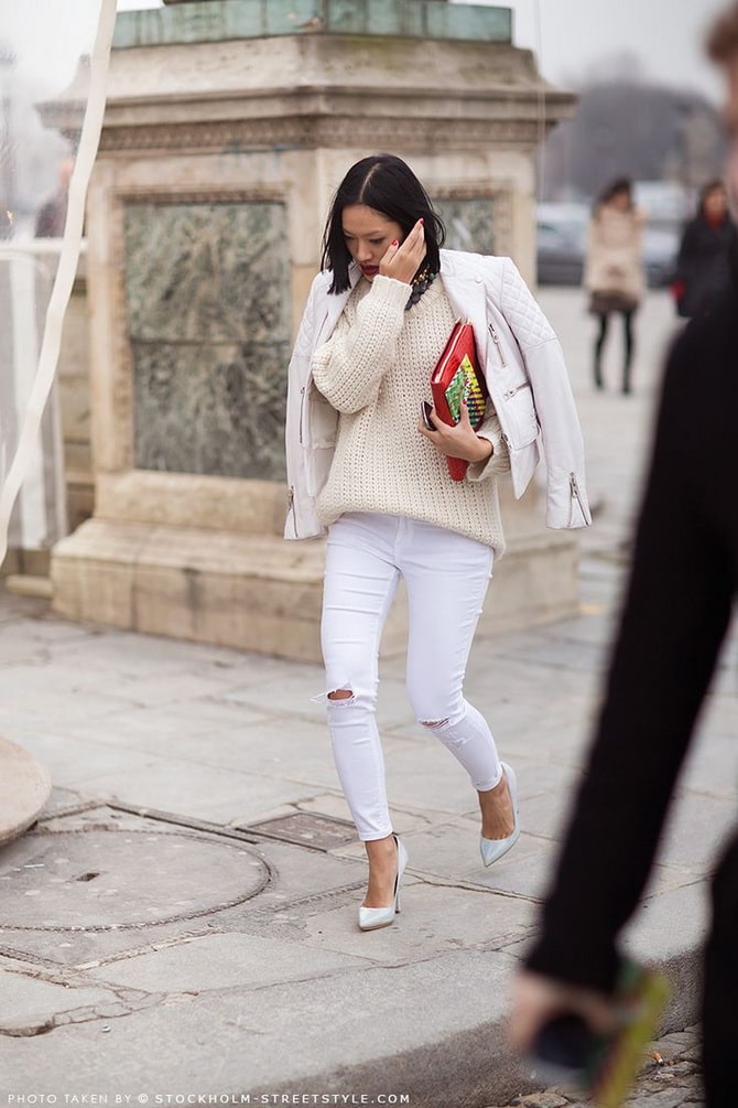 Winter looks in white total look style 16