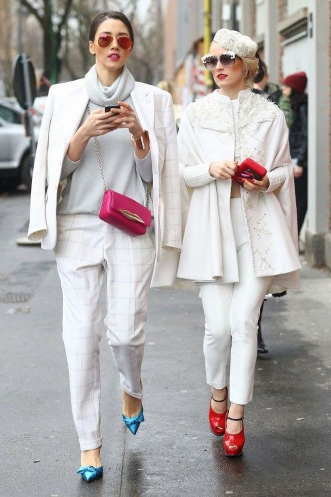 Winter looks in white total look style 15