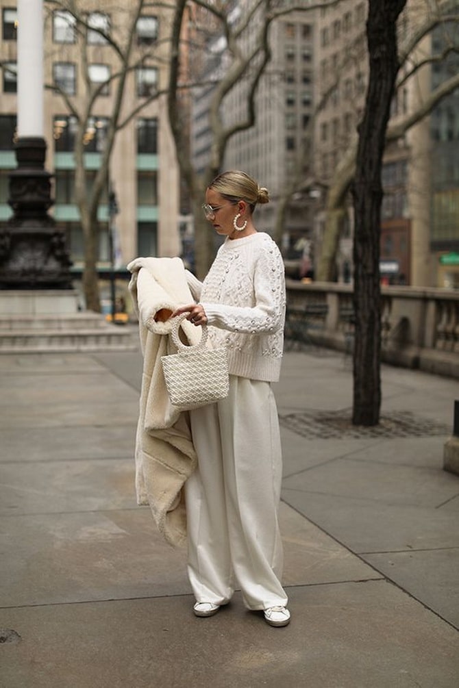 Winter looks in white total look style 14