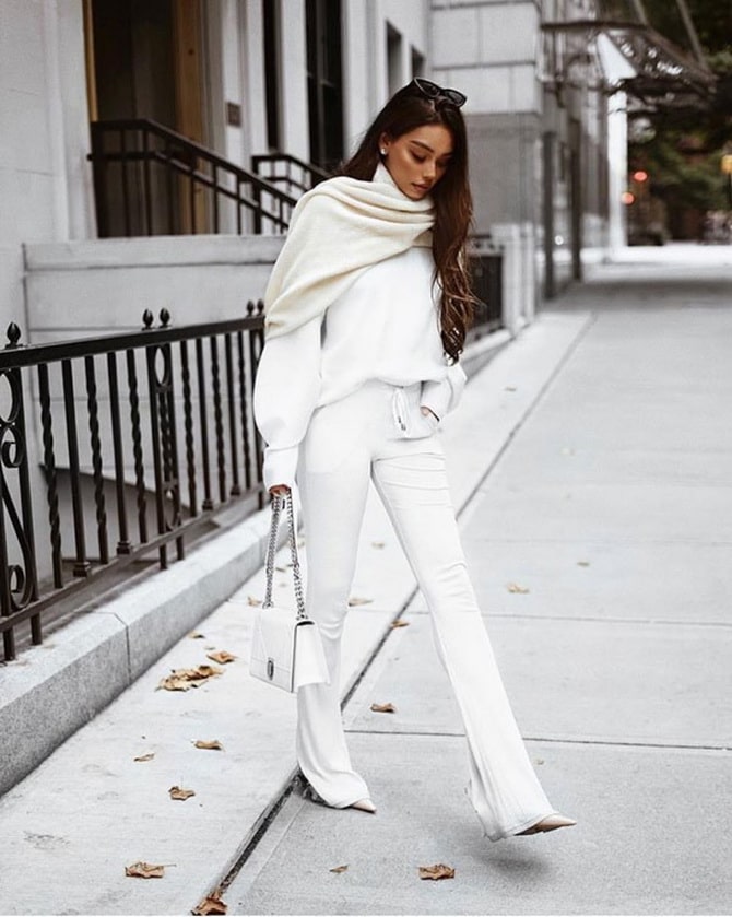 Winter looks in white total look style 13