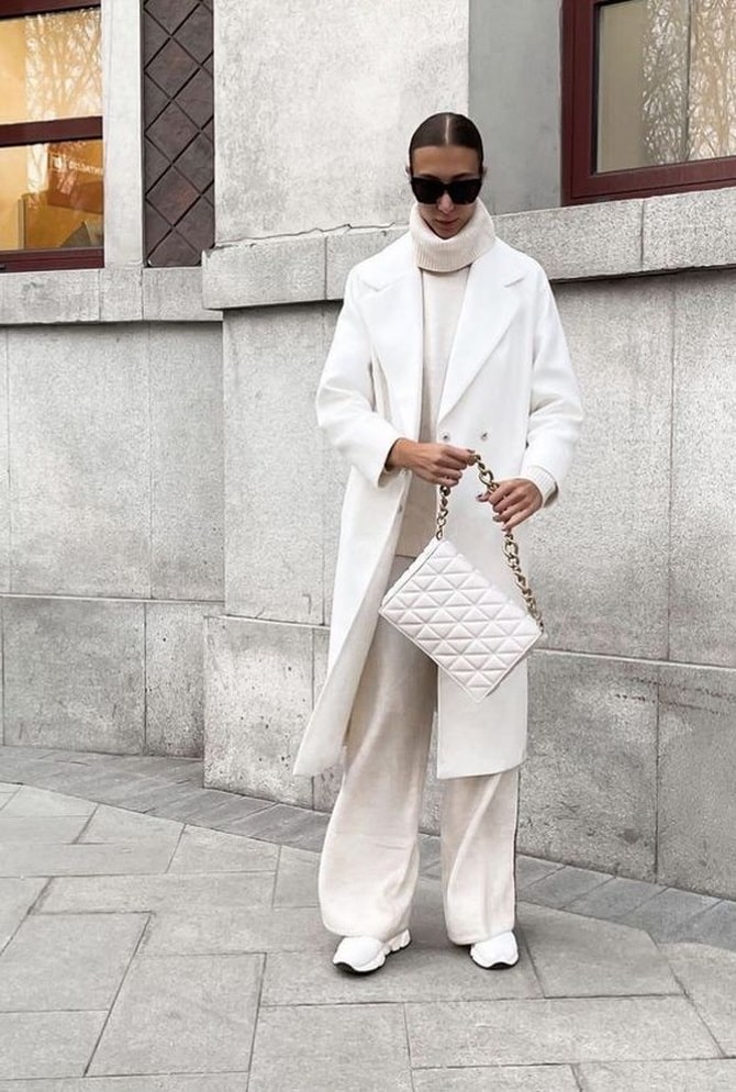 Winter looks in white total look style 3