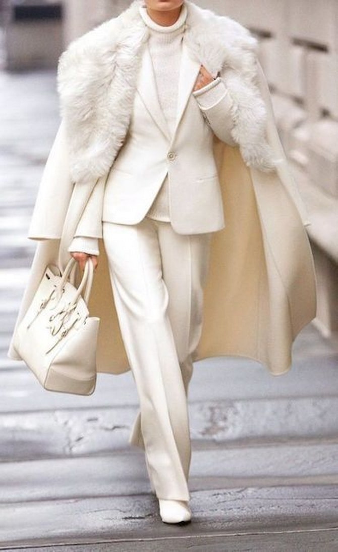 Winter looks in white total look style 9