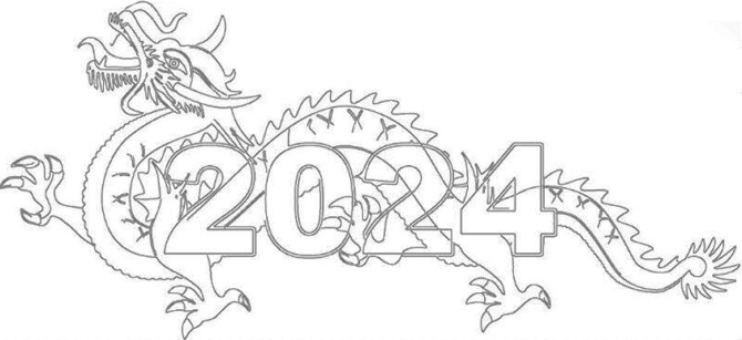 Drachenentwürfe für das neue Jahr 2024: Vorlagen, Schablonen zur Dekoration 12