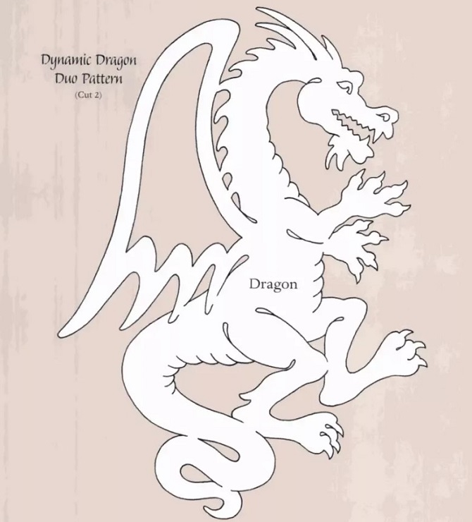 Вытынанки драконов на Новый год 2024: шаблоны, трафареты для декора 5