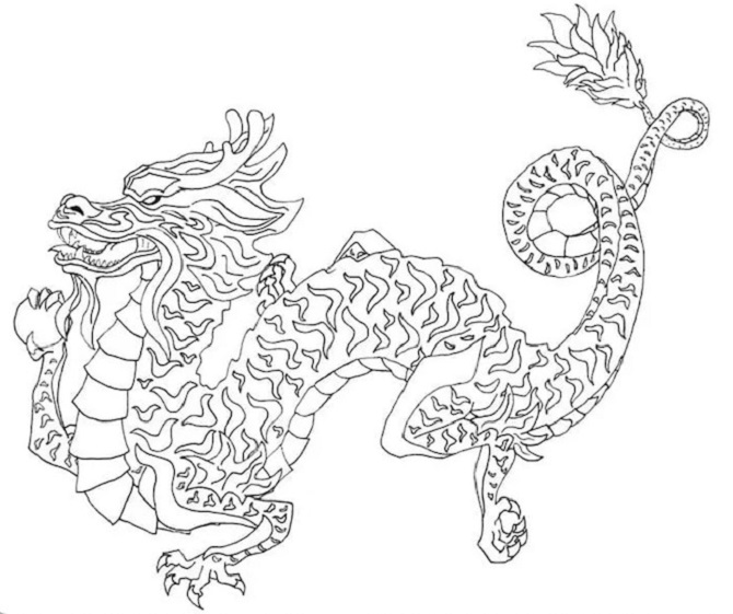 Вытынанки драконов на Новый год 2024: шаблоны, трафареты для декора 7