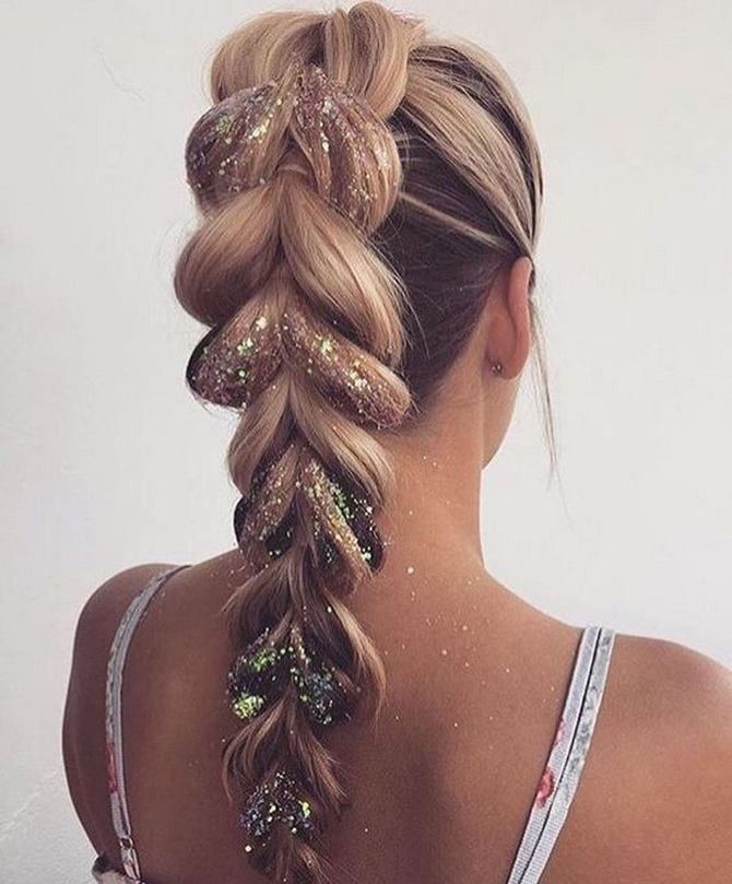 Brilliantly! How to use glitter and sequins in a New Year’s hairstyle 9