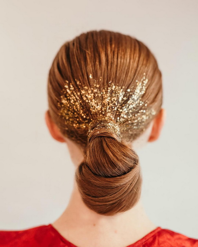 Brilliantly! How to use glitter and sequins in a New Year’s hairstyle 12
