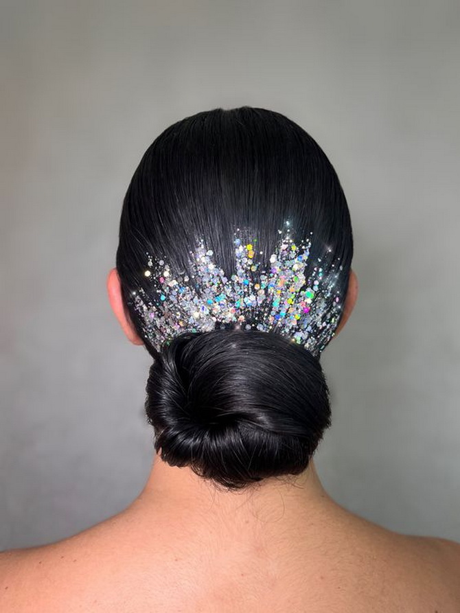 Brilliantly! How to use glitter and sequins in a New Year’s hairstyle 7