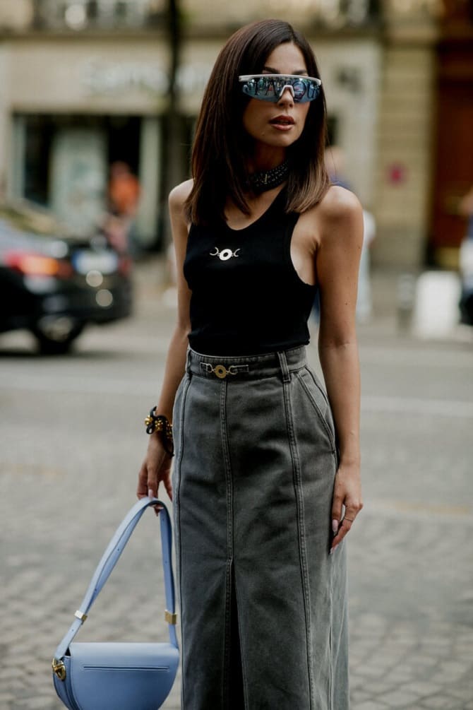 Gray denim in street style looks: how to wear and what to combine with 13