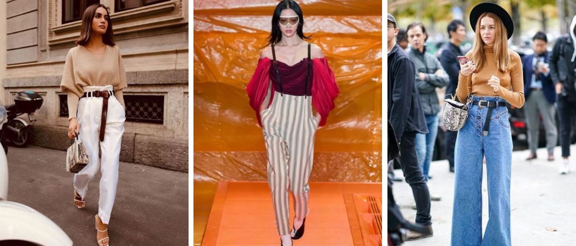 Very high-waisted pants: the hot trend of the new season
